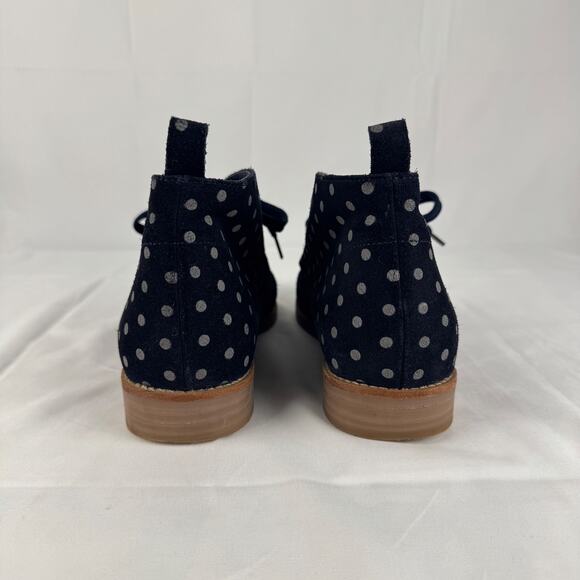 Boden Polka Dot Suede Desert‎ Boots Women’s Size 8 Navy Blue Lace Up Ankle Shoes - Picture 6 of 16